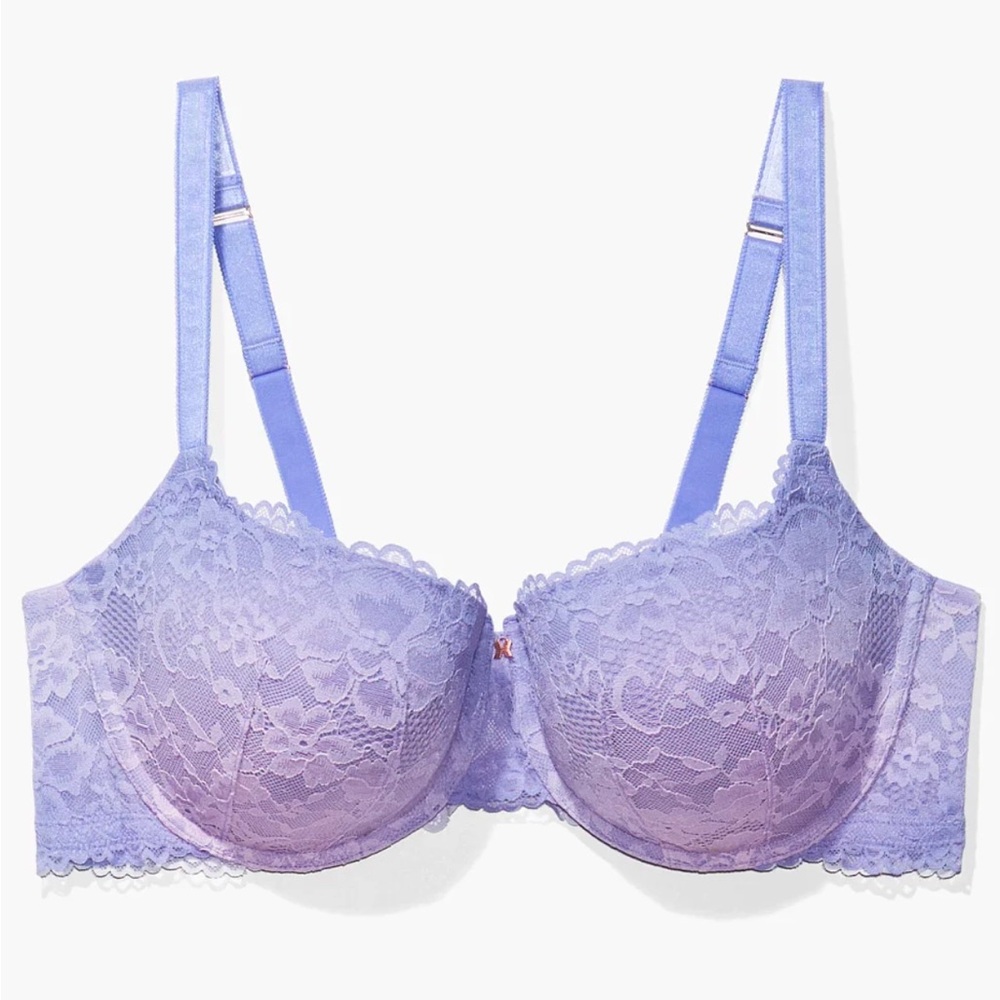 Curvy Lace Padded Balconette Bra Size 38DD